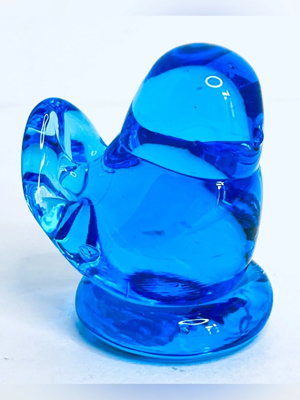 Leo Ward Bluebird of Happiness 1994 Signed Cobalt Blue Art Glass Bird